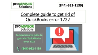 Complete guide to get rid of QuickBooks error 1722