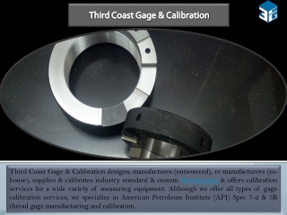 Thread Gage Calibration