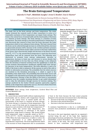 The Brain Entropyand Temperature