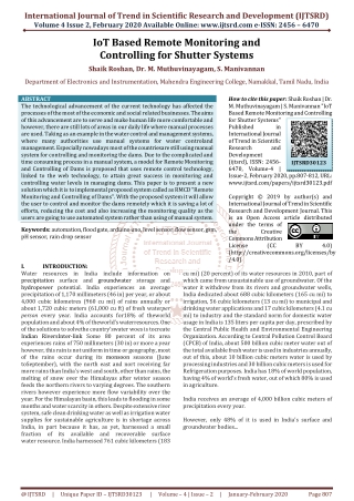 IoT Based Remote Monitoring and Controlling for Shutter Systems