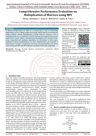 Comprehensive Performance Evaluation on Multiplication of Matrices using MPI