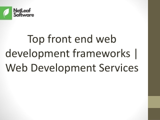 Top front end web development frameworks | Web Development Services