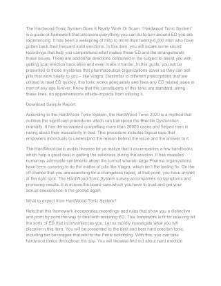 HardWood Tonic System Urgent Report Reviews Customer