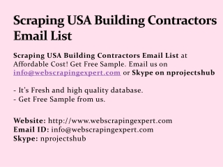 Scraping USA Building Contractors Email List