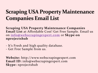 Scraping USA Property Maintenance Companies Email List