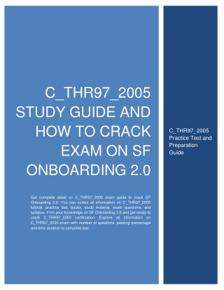 C_THR97_2005 Study Guide and How to Crack Exam on SF Onboarding 2.0