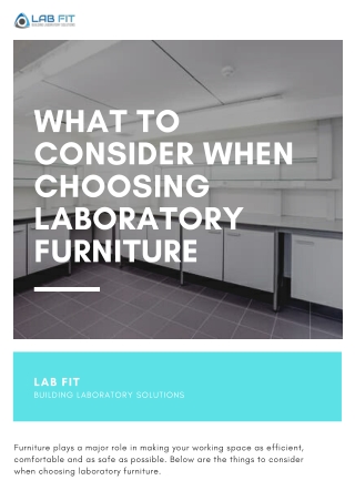 Tips to Consider While Buying Laboratory Furniture