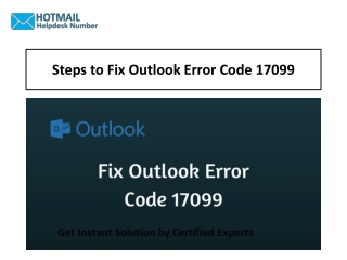 1-888-726-3195 Steps to Fix Outlook Error Code 17099