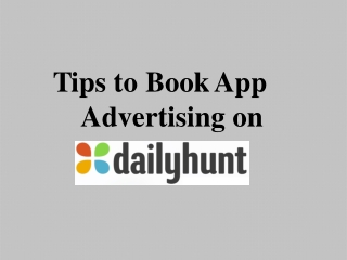 Dailyhunt App Advertising Rates and Ad Options