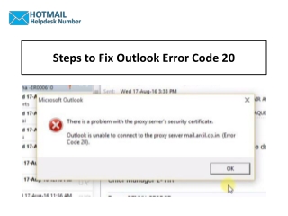 1-888-726-3195 Steps to Fix Outlook Error Code 20