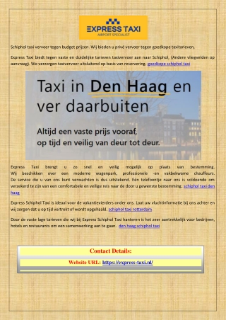 Hire schiphol taxi den haag express-taxi.nl