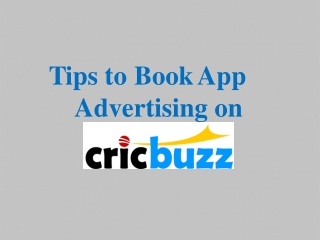 Cricbuzz App Advertising Rates and Ad Options