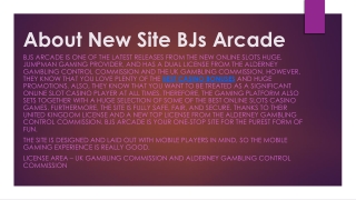 BJs Arcade - Brand New Slots Site to Play - Win Up to 500 Free Spins