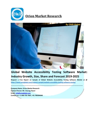 Website Accessibility Testing Software Market Growth, Size, Share, Industry Report and Forecast to 2019-2025