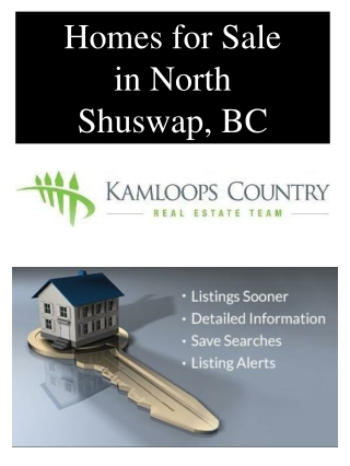 Homes for Sale in North Shuswap, BC