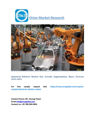 Industrial Robotics Market Size, Growth, Segmentation, Share, Forecast 2019-2025
