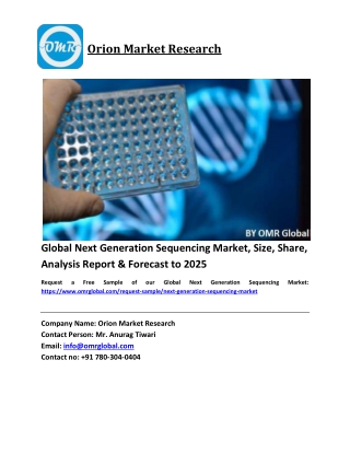 Global Next Generation Sequencing Market Size, Industry Trends, Share and Forecast 2019-2025