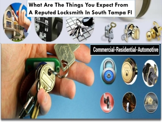 What Are The Things You Expect From A Reputed Locksmith In South Tampa Fl