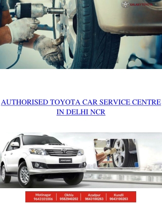 Authorised Toyota Car Service Centre in Delhi NCR