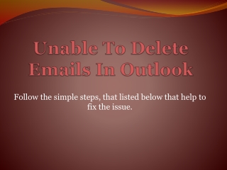 Unable To Delete Emails In Outlook