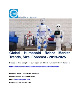 Global Humanoid Robot Market Trends, Size, Forecast - 2019-2025