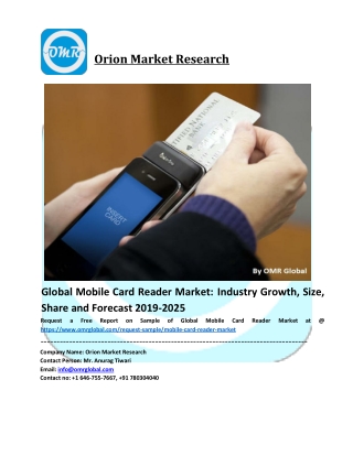 Global Mobile Card Reader Market Growth, Size, Share, Industry Report and Forecast to 2019-2025