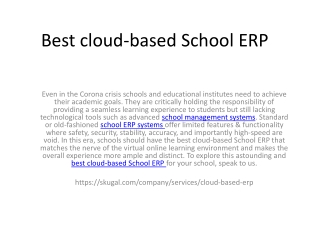 Best cloud-based School ERP