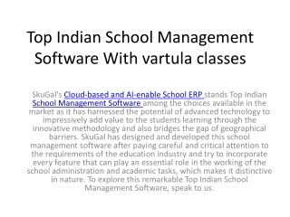 Top Indian School Management Software With virtual classes