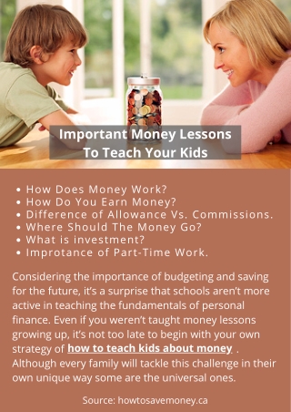 Important money lessons to teach your kids