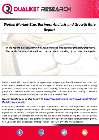 Biofuel Market Size, Share, Growth and Forecast Report 2020-2027 | Global Industry Analysis