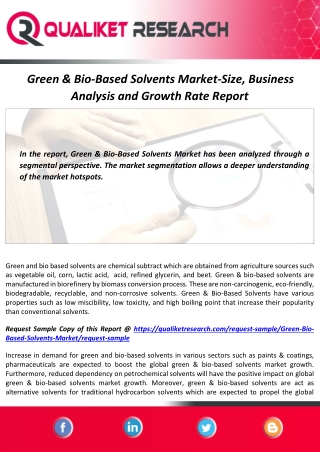 Green & Bio-Based Solvents Market Size, Growth and Forecast by 2027 with Top Companies - BASF SE, Archer Daniels Midland