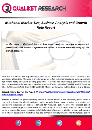 Methanol Market 2020: Competitive Strategies and Forecast By Top Players Till 2027 | Global Analysis Report