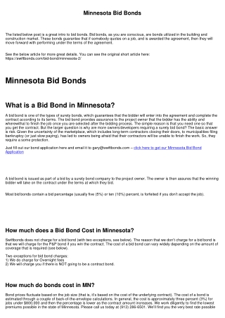 Minnesota Bid Bonds