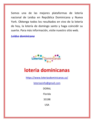 obten la loteria leidsa dominicana