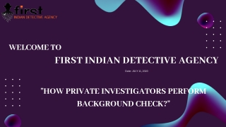 How Private Detective Agents do a Background Check?