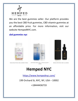 Cbd gummies nyc | HempedNYC.com