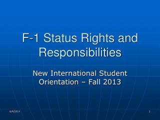 F-1 Status Rights and Responsibilities